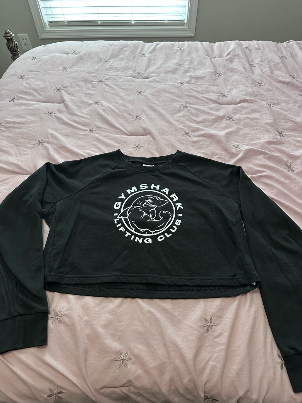 Gymshark Black Cropped Lifting Club Sweatshirt